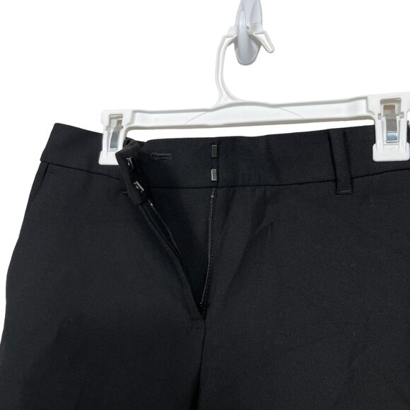 Ann Taylor The Ankle Pants Devin Womens 8 Black Ruffle Workwear Stretch Solid - Picture 11 of 12